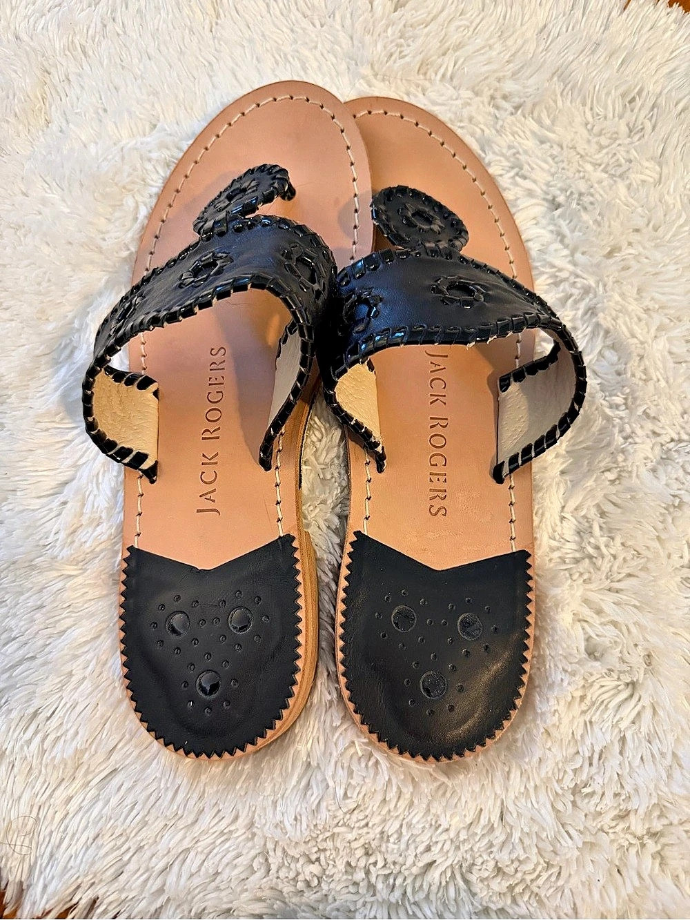 Jack Rogers Lauren Comfort Sandal Black & Tan US 8.5